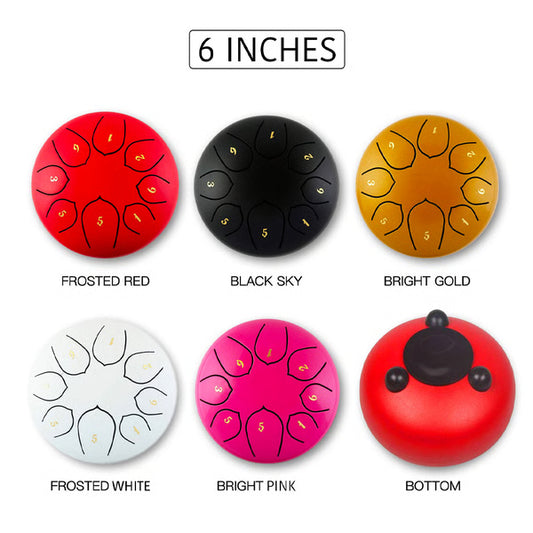 8 Tune Steel Tongue Drum - Portable Hang Drum for Relaxation & Meditation